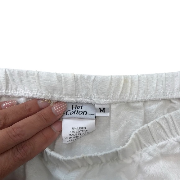 Hot Cotton Marc Ware Croo Linen Blend Pants Womens Size M Lagenlook Beachy Boho - Picture 3 of 4